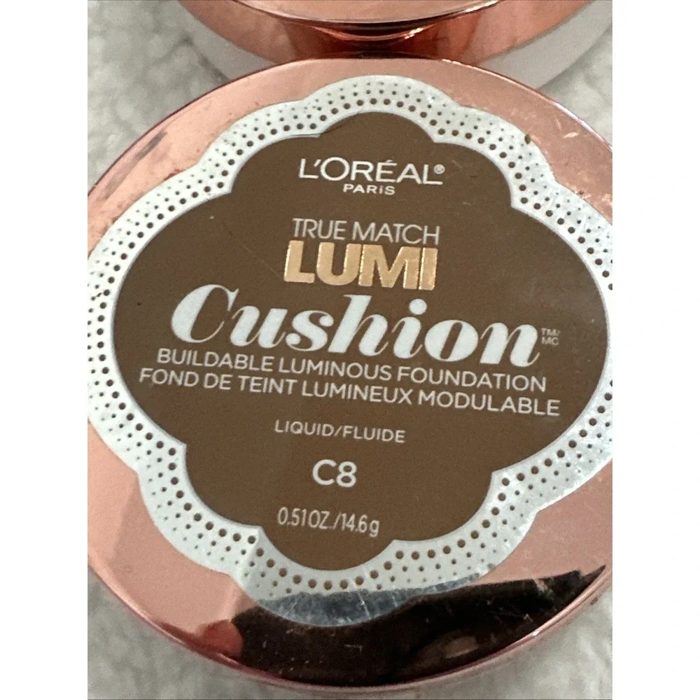 L'Oreal True Match Lumi Cushion Foundation C6 C8 Cocoa 2 Pack New Sealed